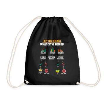 Bitcoin Cryptocurrency Crypto Invests Gift - Drawstring Bag - black - Front