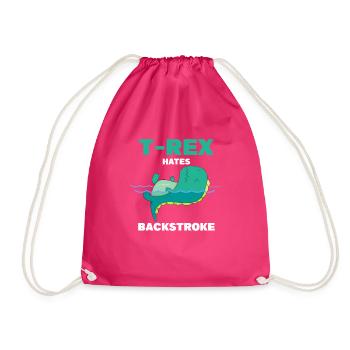 TRex Hates Backstrope Swim Athlete Swimming - Turnbeutel - Fuchsia - Vorne