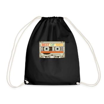 Vintage Cassette Tape Birthday Gifts Retro Born - Drawstring Bag - black - Front