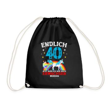 Enfin 40 Ans De Licorne 40 ans - Sac de sport léger - noir - Devant