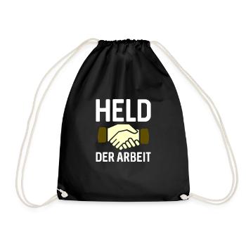 Held Der Arbeit Parole DDR Ostdeutschland - Turnbeutel - Schwarz - Vorne