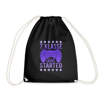 7 Klasse Level Started 7. Klasse Gymnasium Schule - Turnbeutel - Schwarz - Vorne