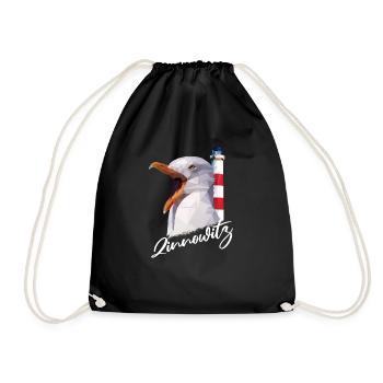 Zinnowitz Insel Usedom Ostsee Strand Souvenir - Turnbeutel - Schwarz - Vorne
