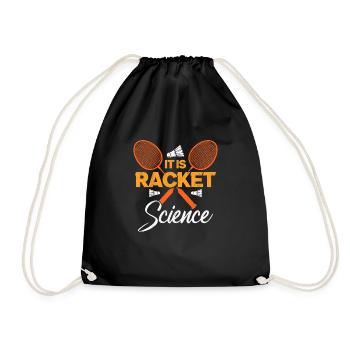 Badminton It Is Racket Science Shuttlecock Birdie - Turnbeutel - Schwarz - Vorne