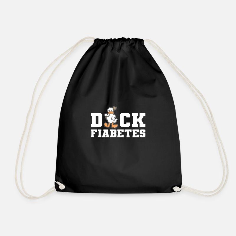 Funny Diabetics Duck Type 2 Awareness Month Gift - Drawstring Bag - black