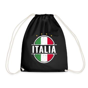 ITALIA Fußball Italien - Turnbeutel - Schwarz - Vorne