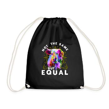 Not The Same But Equal Vegan Veganismus Geschenk - Turnbeutel - Schwarz - Vorne