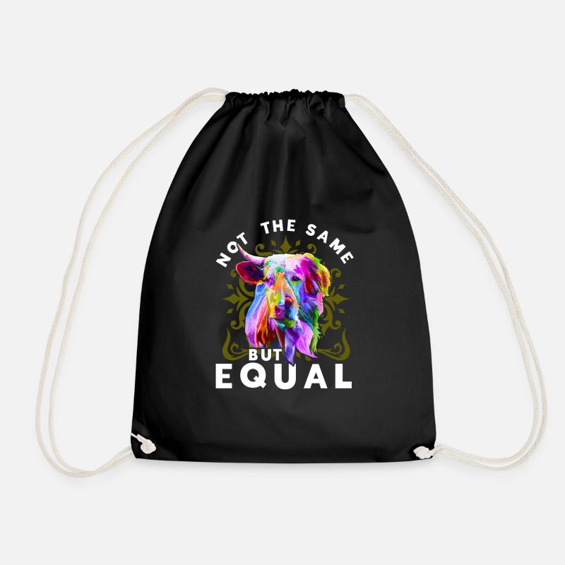 Not The Same But Equal Vegan Veganismus Geschenk - Turnbeutel - Schwarz