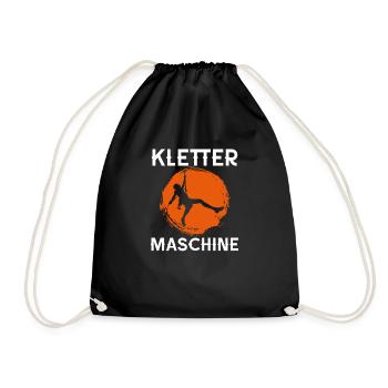 Kletter Maschine - Kletter - Kletterer - Bergsteig - Turnbeutel - Schwarz - Vorne