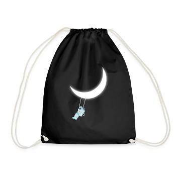 Astronaut swing moon - Drawstring Bag - black - Front
