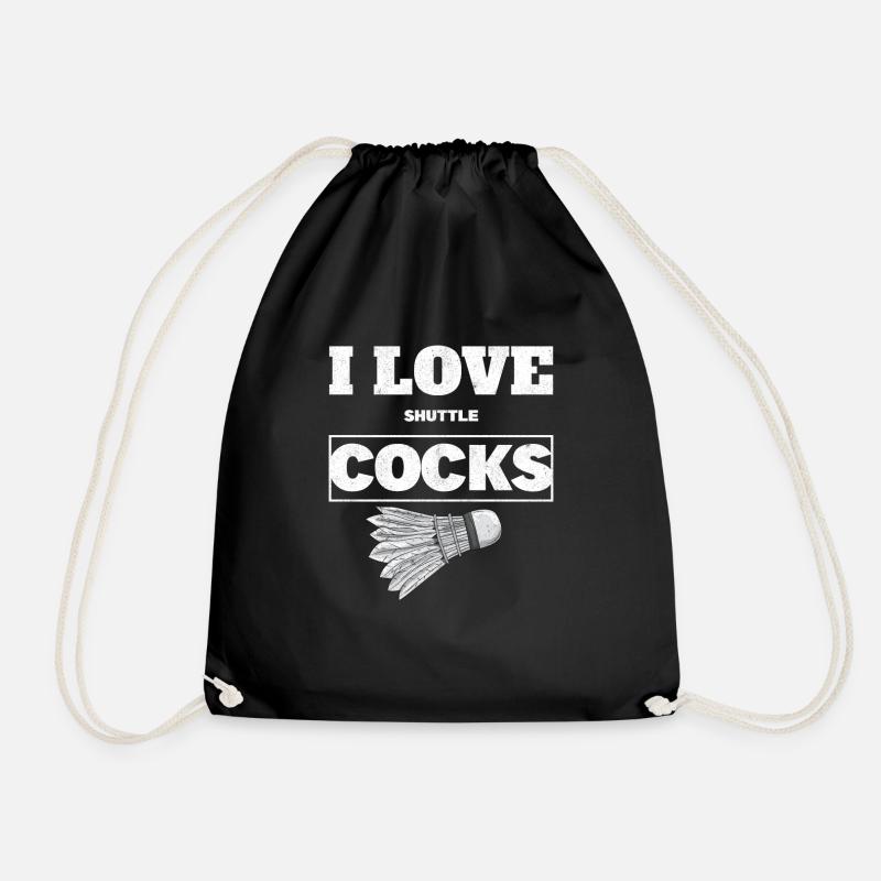 I Love Shuttlecocks Cocks Birdie Badminton - Turnbeutel - Schwarz