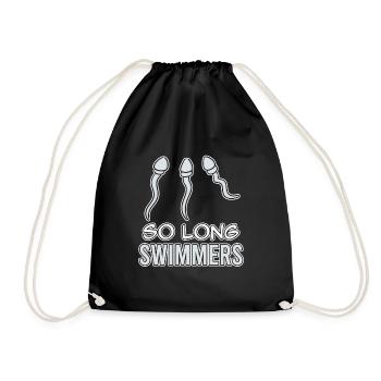 Funny Vasectomy As Long As Swimmers Humor Reception - Drawstring Bag - black - Front