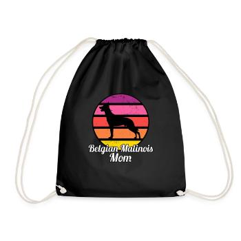 Belgian Malinois Mom I Retro Mechelaar Mom - Sac de sport léger - noir - Devant