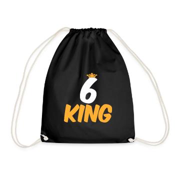 6th birthday 6 year old children 6 years - Drawstring Bag - black - Front