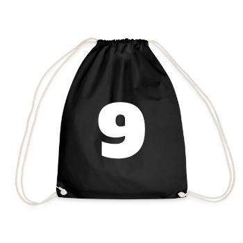 Number 9 Capital letters monogram - Drawstring Bag - black - Front