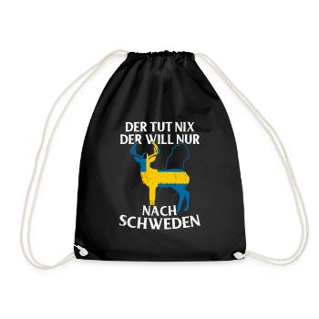Schweden - Turnbeutel - Schwarz - Vorne