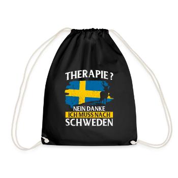 Schweden Geschenk Stockholm Schwedisch Malmö Fika - Turnbeutel - Schwarz - Vorne