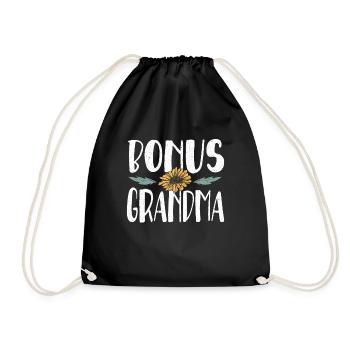 Bonus Grandma Grandmother Grandparents Day - Drawstring Bag - black - Front
