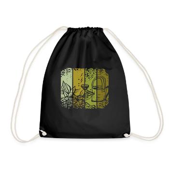 Vintage Gardens - Drawstring Bag - black - Front