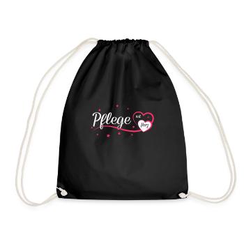 Care with heart Geriatric nurse Nurse - Drawstring Bag - black - Front