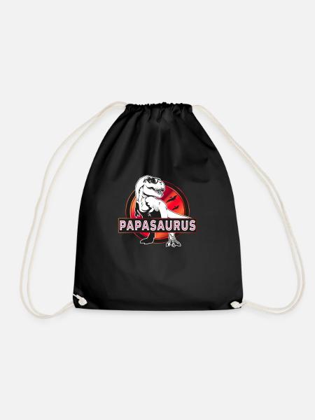 Papasaurus - Papa T Rex Geschenk Dinosaurier - Turnbeutel - Schwarz