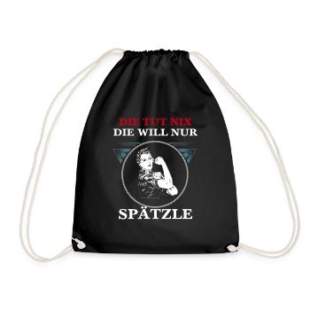 DIE TUT NIX DIE WILL NUR SPÄTZLE - Turnbeutel - Schwarz - Vorne