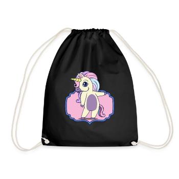 Einhorn Einhorn - Turnbeutel - Schwarz - Vorne