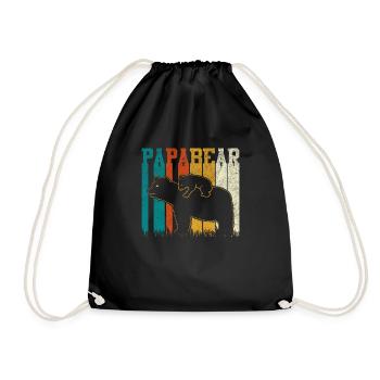Papa Bär - Turnbeutel - Schwarz - Vorne