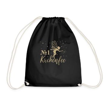No 1 Küchenfee, Köchin Küchenfee Köchin Chefkoch, - Turnbeutel - Schwarz - Vorne