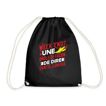 Sortie Longue Humour Marathon Idée Cadeau Marathon - Sac de sport léger - noir - Devant