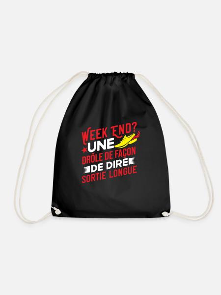 Sortie Longue Humour Marathon Idée Cadeau Marathon - Sac de sport léger - noir