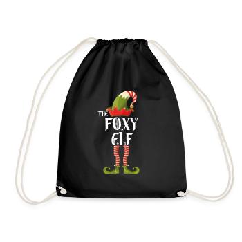 the foxy elf - Drawstring Bag - black - Front