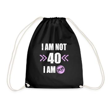 I'm i am Not 40 I'm 39 + Tax 40th birthday - Drawstring Bag - black - Front