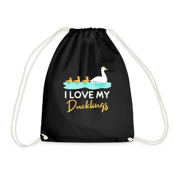 I love my baby ducks ducks Mama Laufente - Drawstring Bag - black - Front