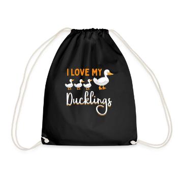 I love my baby ducks ducks Mama Laufente - Drawstring Bag - black - Front
