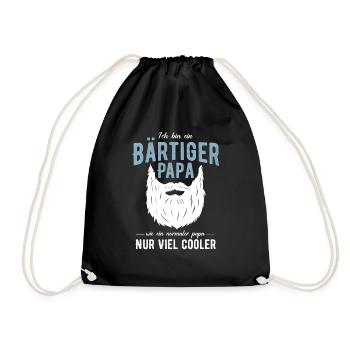 Ich bin ein bärtiger cooler Papa Bärtiger Papa Vat - Turnbeutel - Schwarz - Vorne