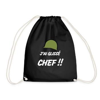 j ai glissé chef humour casque - Sac de sport léger - noir - Devant