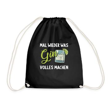 Gin Mal wieder was Ginvolles machen Gin - Turnbeutel - Schwarz - Vorne