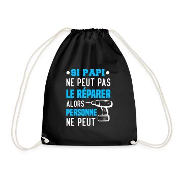 Si papi ne peut pas le réparer personne ne peut - Sac de sport léger - noir - Devant