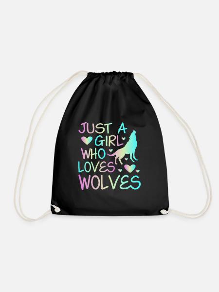 Just A Girl Who Loves Wolves - Turnbeutel - Schwarz