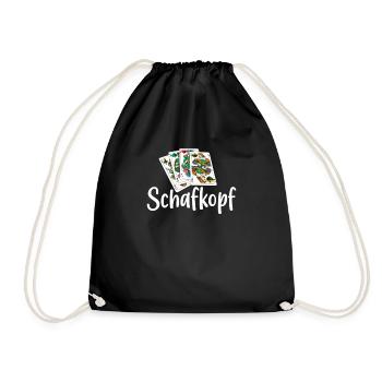 Schafkopf Schafkopfturnier lustiges Schafkopf - Sc - Turnbeutel - Schwarz - Vorne