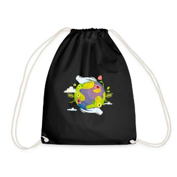 Climate Change Tshirt Energy Transition Environment Ecology - Drawstring Bag - black - Front
