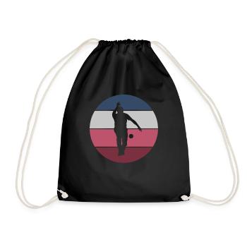 Boule Petanque Boccia Boule Player Boules Ball - Drawstring Bag - black - Front