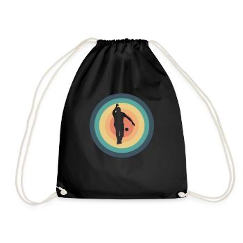 Boule Petanque Boccia Boule Player Boules Ball - Drawstring Bag - black - Front