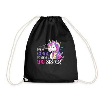 I'm Going To Be A Big Sister Unicorn - Turnbeutel - Schwarz - Vorne