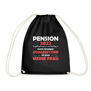 Rente Vorgesetzter 2022 Pension Ruhestand Geschenk - Turnbeutel - Schwarz - Vorne