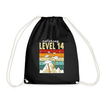 Level 14 Gaming Controller 14. Geburtstag - Turnbeutel - Schwarz - Vorne