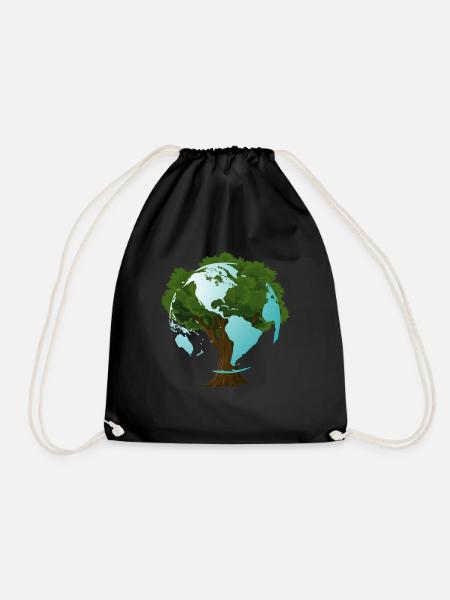 EARTH - Drawstring Bag - black