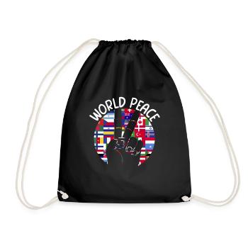 World Peace United Countries World Day of Peace - Drawstring Bag - black - Front