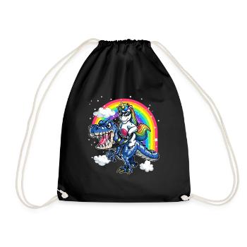 Einhorn Über T Rex Tyrannosaurus Jubiläumsfeier - Turnbeutel - Schwarz - Vorne